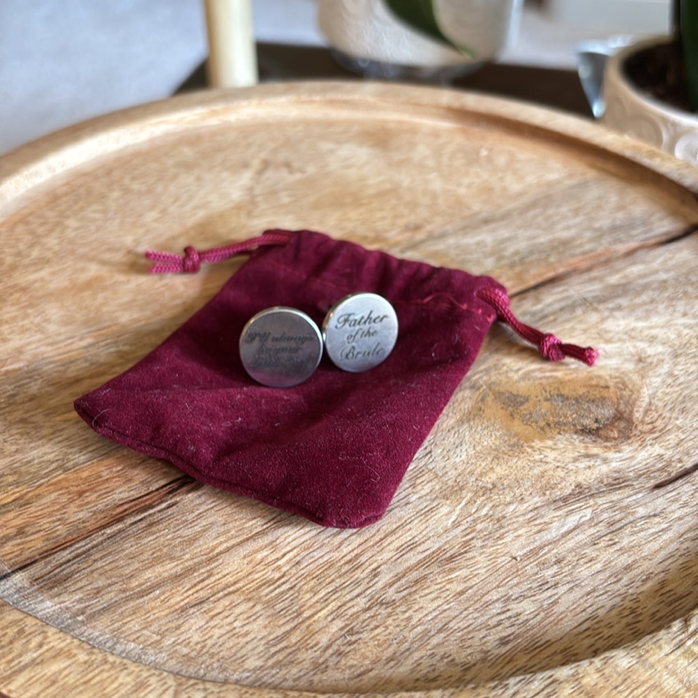 Silver Cufflinks for Father of the Bride - Picture 9 of 10